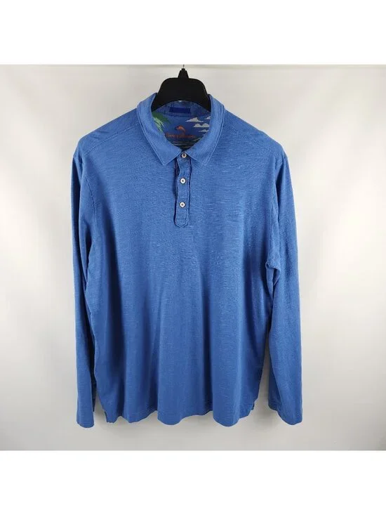 Tommy Bahama Shirt Mens XL Blue Soft Casual L/S Polo 163-T215072 - Picture 1 of 7